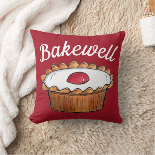 Cherry Bakewell Tart British Food UK Pastry Baking Cushion