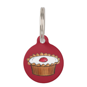 Cherry Bakewell Tart British Food UK Pastry Baking Pet Tag