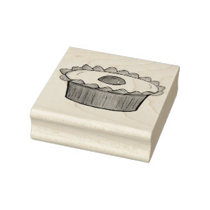 Cherry Bakewell Tart British Food UK Pastry Baking Rubber Stamp