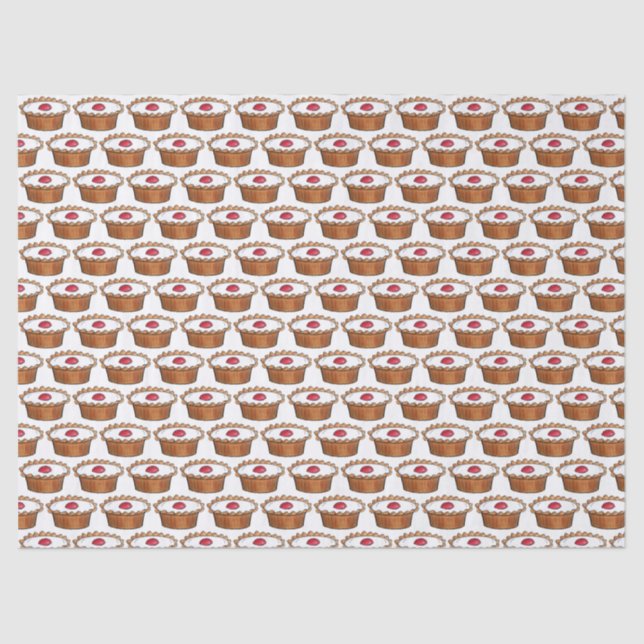 Cherry Bakewell Tart British Food UK Pastry Baking Tissue Paper (Front)