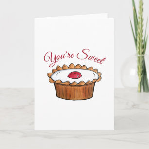 Cherry Bakewell Tart England British Food Sweet Card