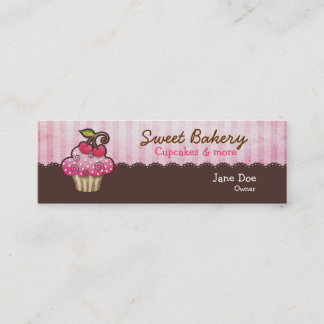 Cherry Berry Cupcake Mini Business Cards Tags