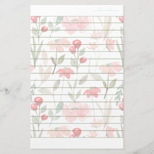 Cherry Berry Pattern Writing Paper Dated Lined