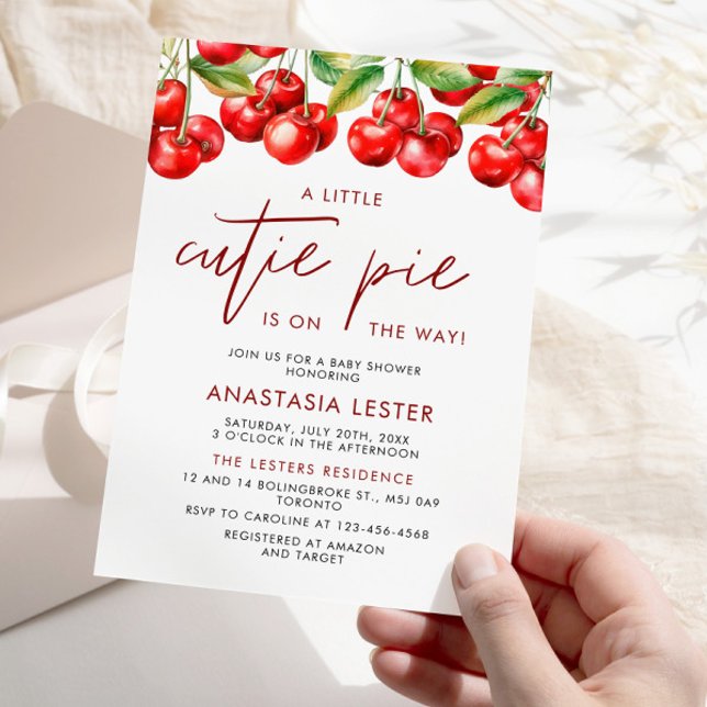 Cherry Berry Sweet Baby Shower Invitation (Creator Uploaded)