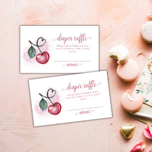 Cherry Berry Sweetheat Diaper Raffle Baby Shower Enclosure Card