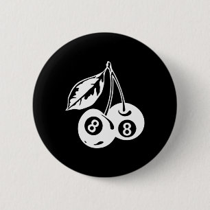 Cherry Billiards - Stylish Pool Game  6 Cm Round Badge
