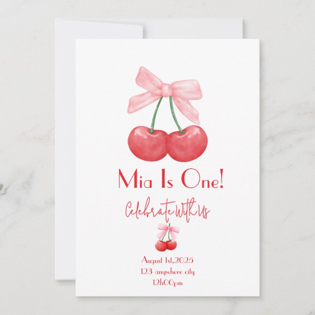 CHERRY BIRTHDAY INVITATION (Front)