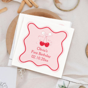 Cherry Birthday Party Napkin