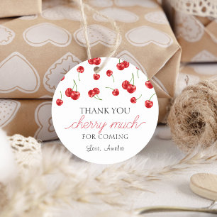 Cherry Birthday party Thank You guest Favour Classic Round Sticker