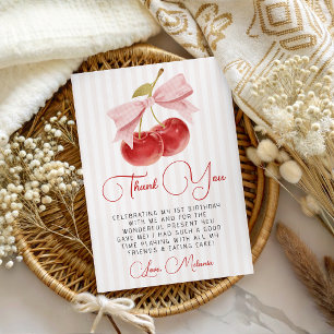 Cherry Birthday Thank You Card