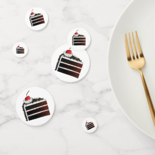 Cherry Black Forest Cake Slice Birthday Party Food Confetti