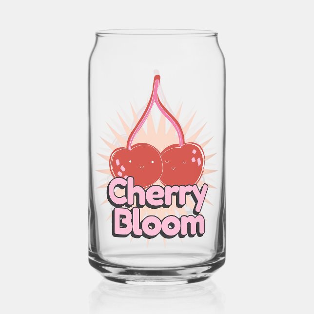 Cherry Bloom Can Glass (Front)