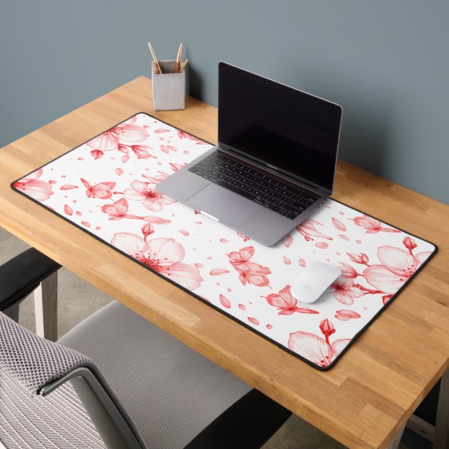 Cherry Bloom Elegance Desk Mat (Office 2)