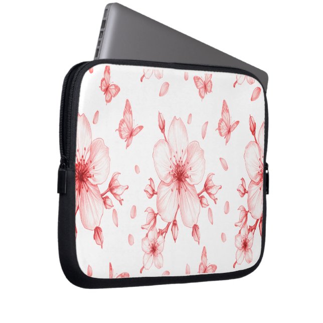 Cherry Bloom Elegance Laptop Sleeve (Front Right)
