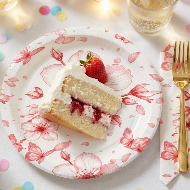Cherry Bloom Elegance Paper Plate (Creator Uploaded)