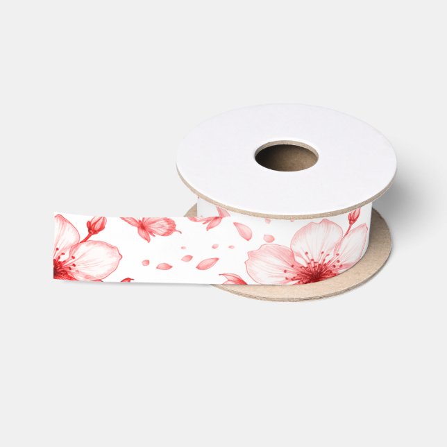 Cherry Bloom Elegance Satin Ribbon (Spool)