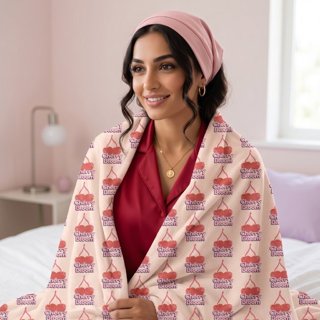 Cherry Bloom Fleece Blanket (Creator Uploaded)