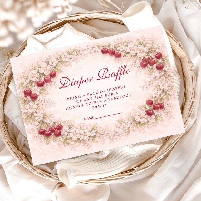 Cherry Bloom Floral Diapper Raffle Enclosure Card (Creator Uploaded)