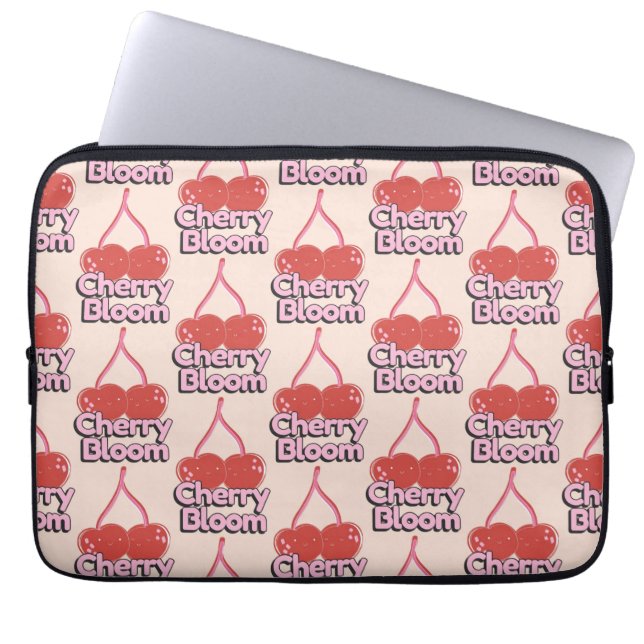 Cherry Bloom Laptop Sleeve (Front)