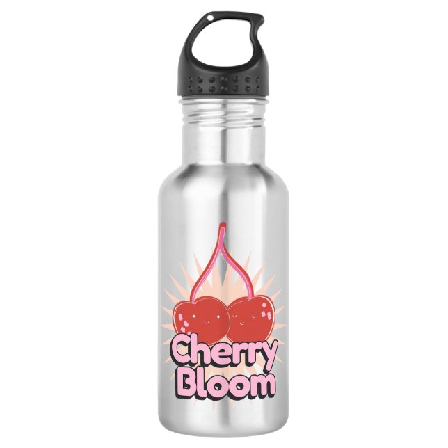 Cherry Bloom Stainless Steel Water Bottle (Front)
