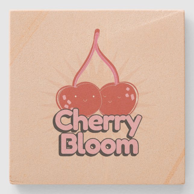 Cherry Bloom Stone Coaster (Front)