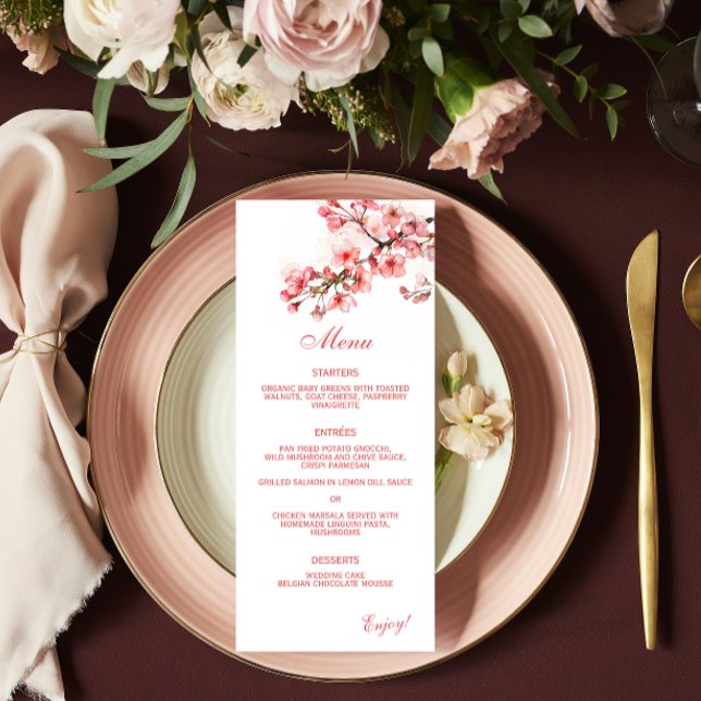 Cherry Blooms Spring Wedding  Menu (Creator Uploaded)
