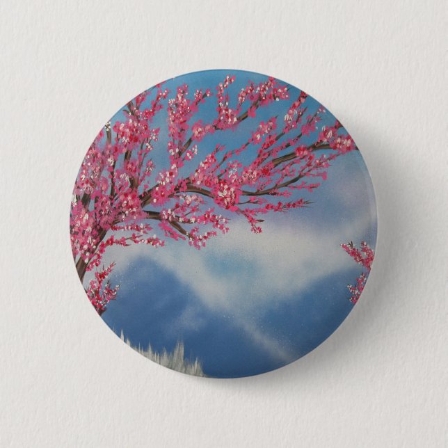 Cherry Blossom 6 Cm Round Badge (Front)