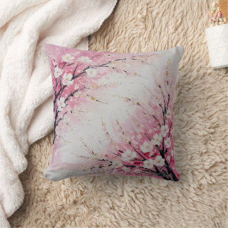 Cherry Blossom Abstract – Soft Pink  Cushion