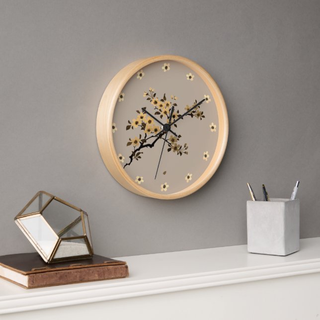 Cherry Blossom Acrylic Wall Clock (Office)