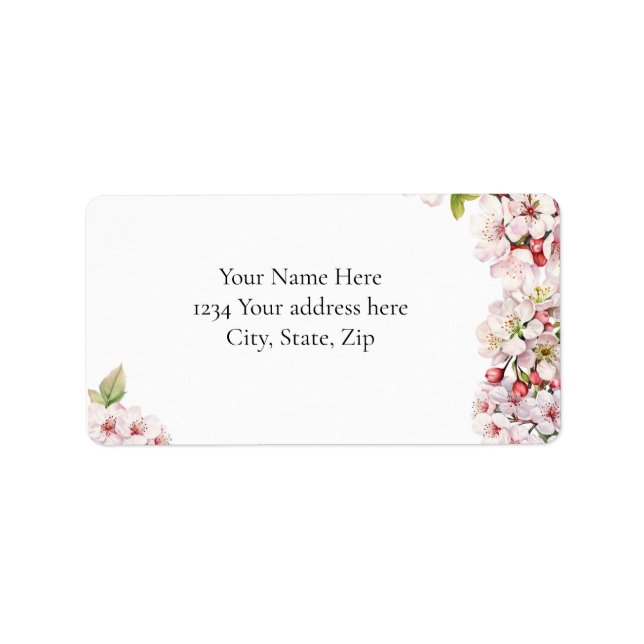 Cherry Blossom Address Label (Front)