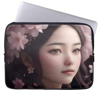 Cherry Blossom Adorned Girl Electronics Bag