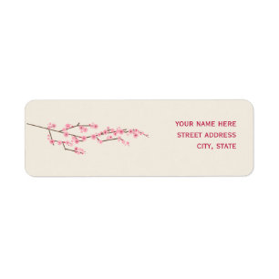 Cherry Blossom Adress Label Return Address Label