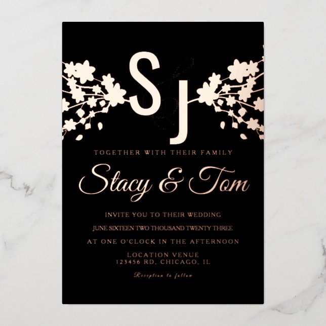 Cherry Blossom  Ampersand Pressed  Black (Front)