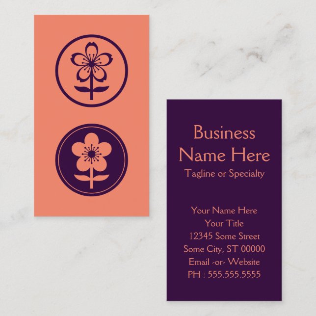 cherry blossom and apple blossom business card (Front/Back)