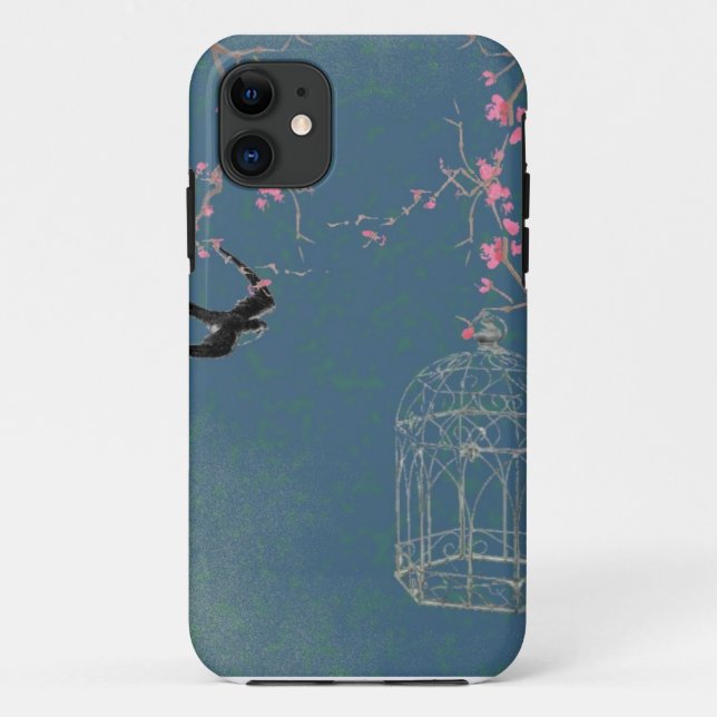 Cherry blossom and birdcage Case-Mate iPhone case (Back)