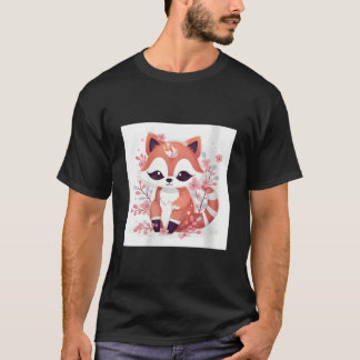 Cherry Blossom And Red Panda Print Home Decor T-Shirt