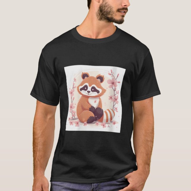Cherry Blossom And Red Panda Sweet Style T-Shirt (Front)