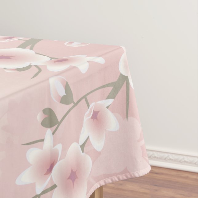 Cherry Blossom Apricot Vintage Floral Tablecloth (In Situ)