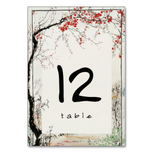 Cherry Blossom Art Tree Table Number