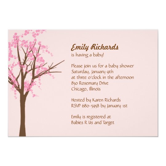 Cherry Blossom Baby Shower Invitation