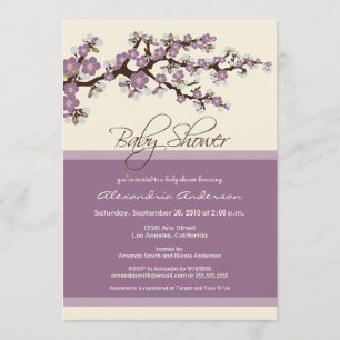 Cherry Blossom Baby Shower Invitation (lavender)