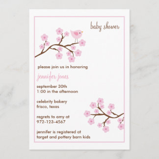 Cherry Blossom Baby Shower Invitations