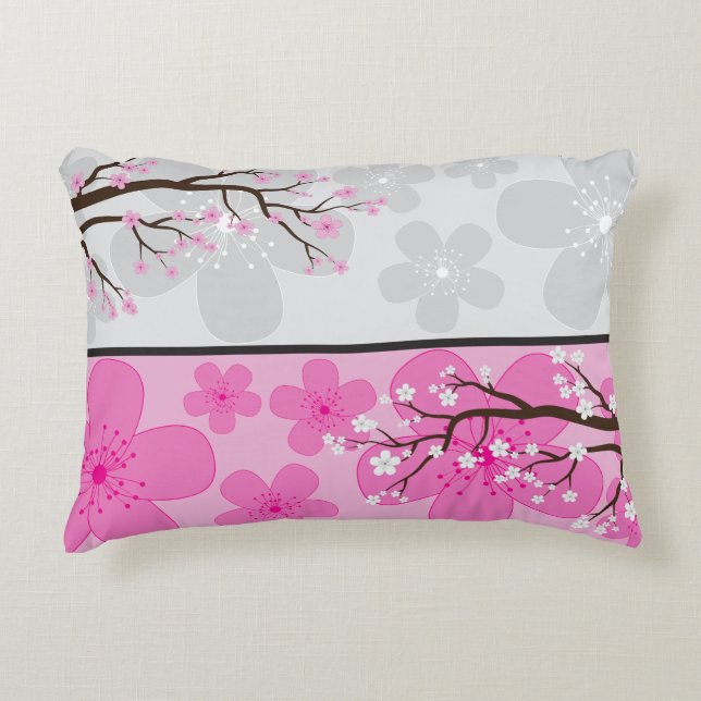 Cherry Blossom Banners Decorative Cushion (Front)