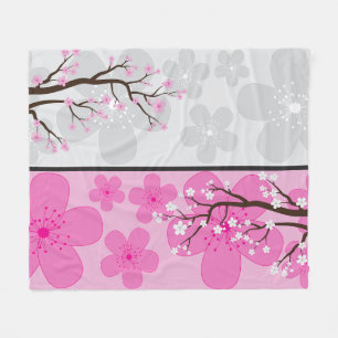 Cherry Blossom Banners Fleece Blanket