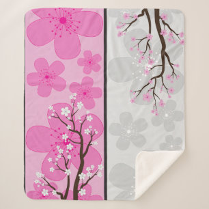 Cherry Blossom Banners Sherpa Blanket