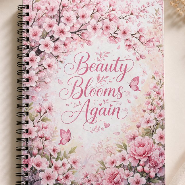 Cherry Blossom : Beauty Blooms Again Notebook (A notebook with a delicate cherry blossom design paired with the idea that beauty always returns.)