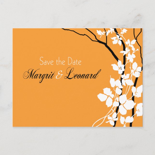 Cherry Blossom Bella Save the Date Announcement Postcard (Front)