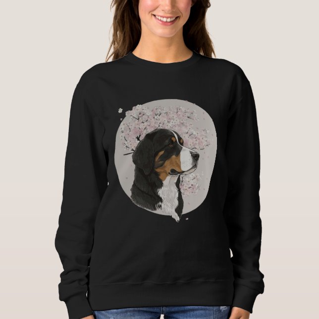 Cherry Blossom Bernese Mountain Dog Breed Japanese Sweatshirt (Front)