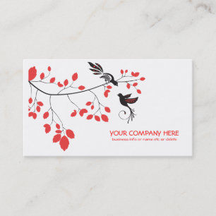 cherry blossom birds business cards