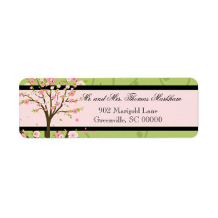 Cherry Blossom Birds Personalised Address Labels